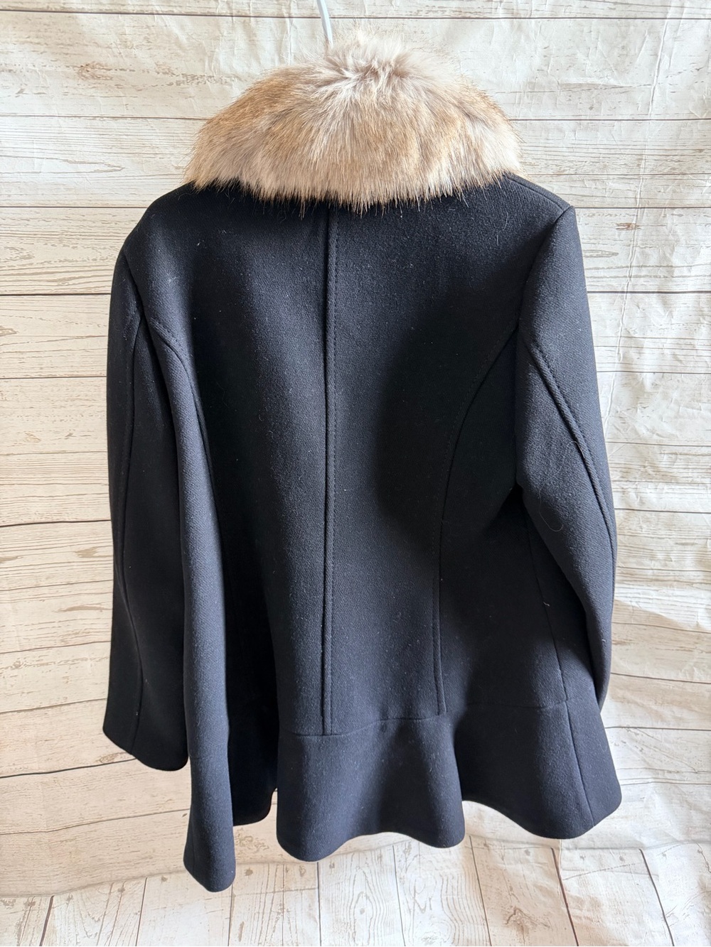 kate spade Black Coat with Faux Fur Collar - Picture 4 of 4